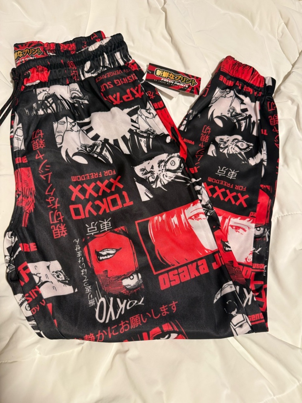 Fresh prints Anime Jogger Pants men’s size large. E4